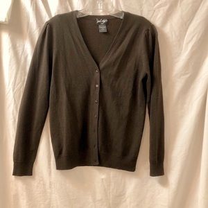 Merino Wool Cardigan, Chocolate Brown, PM - Lord & Taylor